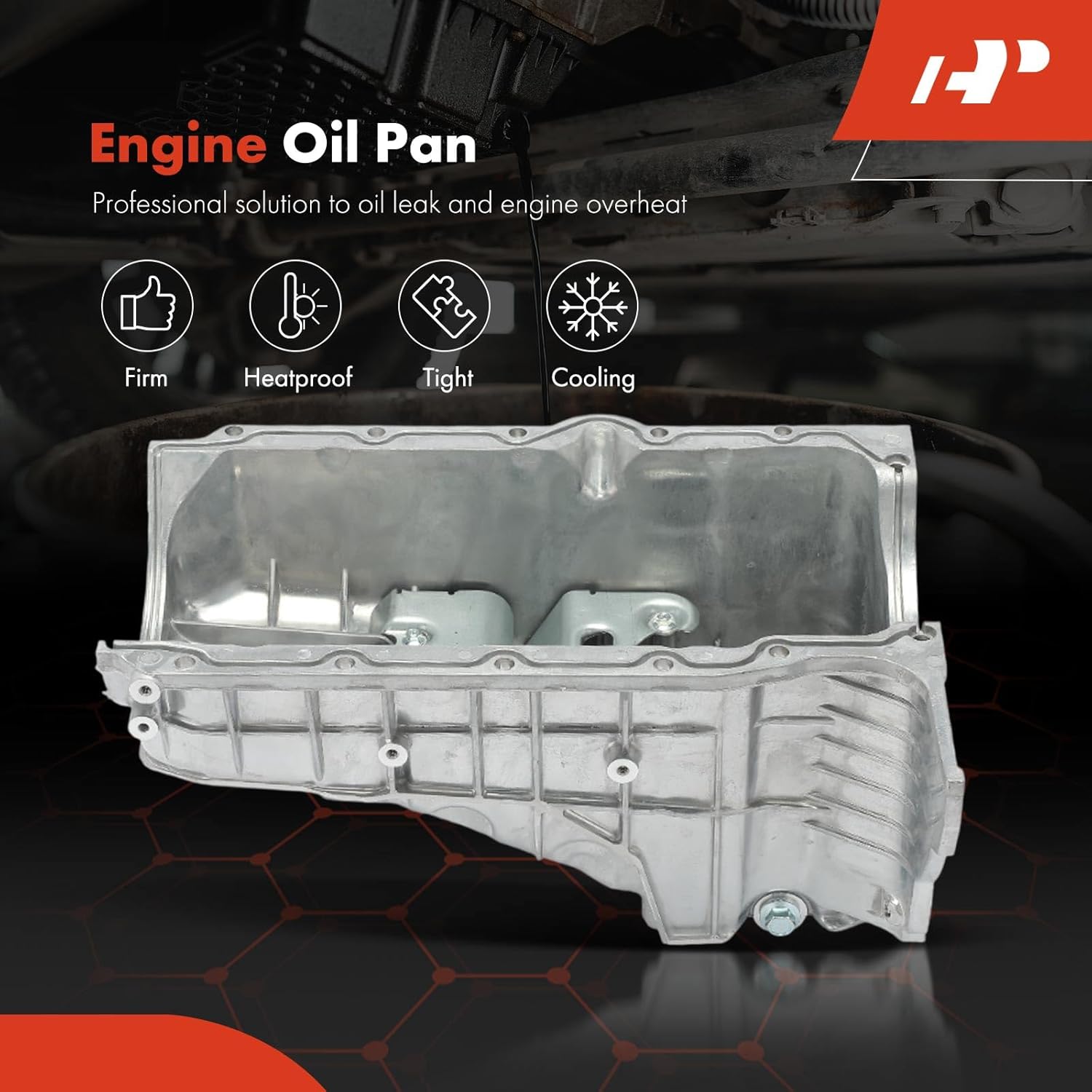 A-Premium Engine Oil Pan Sump with Drain Plug Compatible with Chevrolet Silverado 1500 2007-2013, Express 1500 2008 & GMC Sierra 1500 2007, 4.3L