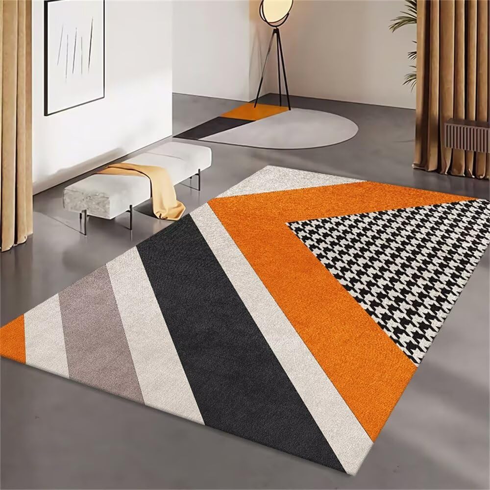 Tapis tout doux orange 180x230cm pour chambre d'enfant et ado