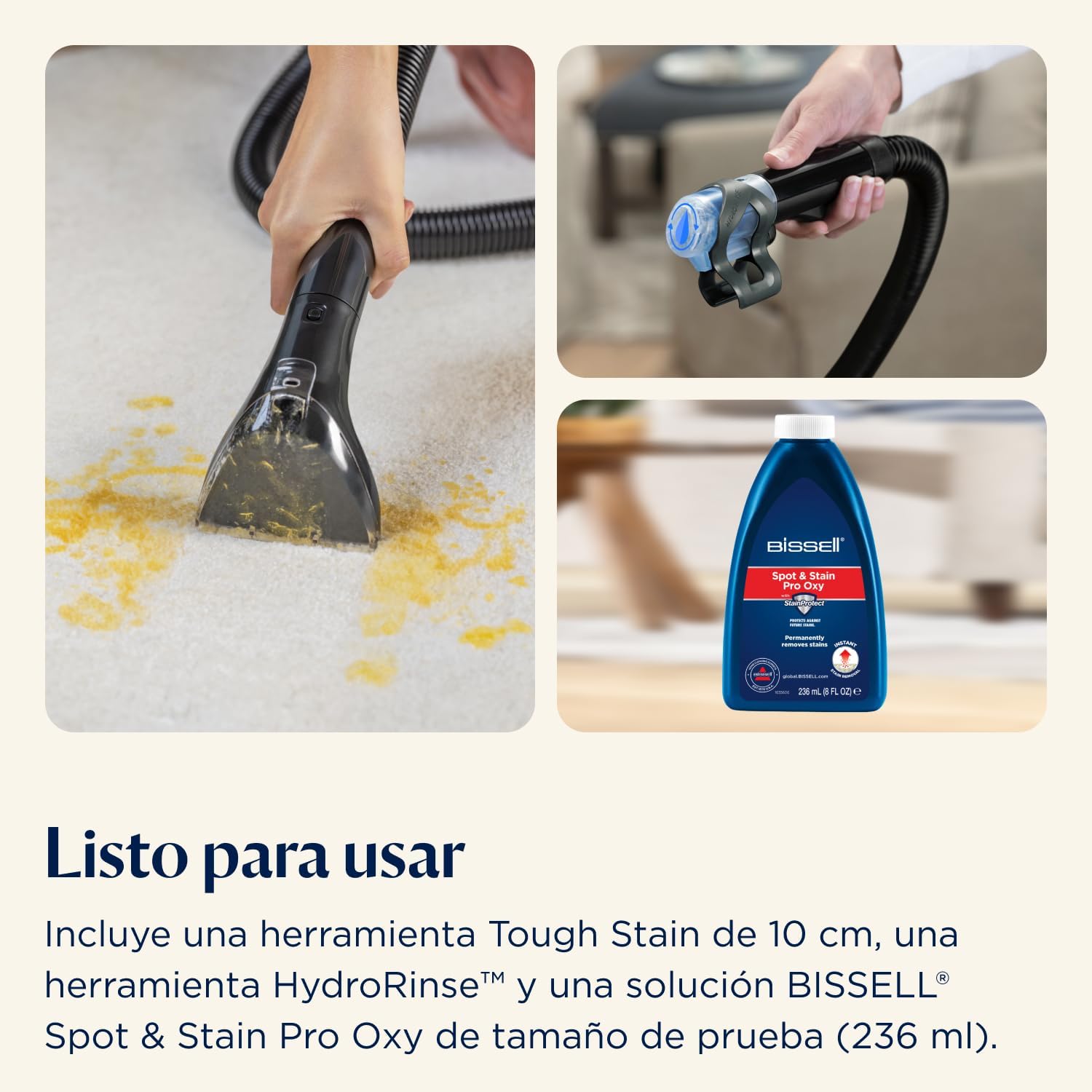 BISSELL SpotClean Mini Aspiradora de Agua Tapiceria con cable, Limpiador de Tapicerias Portátil, Perfecto para Limpia Rápidas, Compacto y Ligero, Lava Aspiradora para Coche, Barco, Sofá y Más, 41491 10