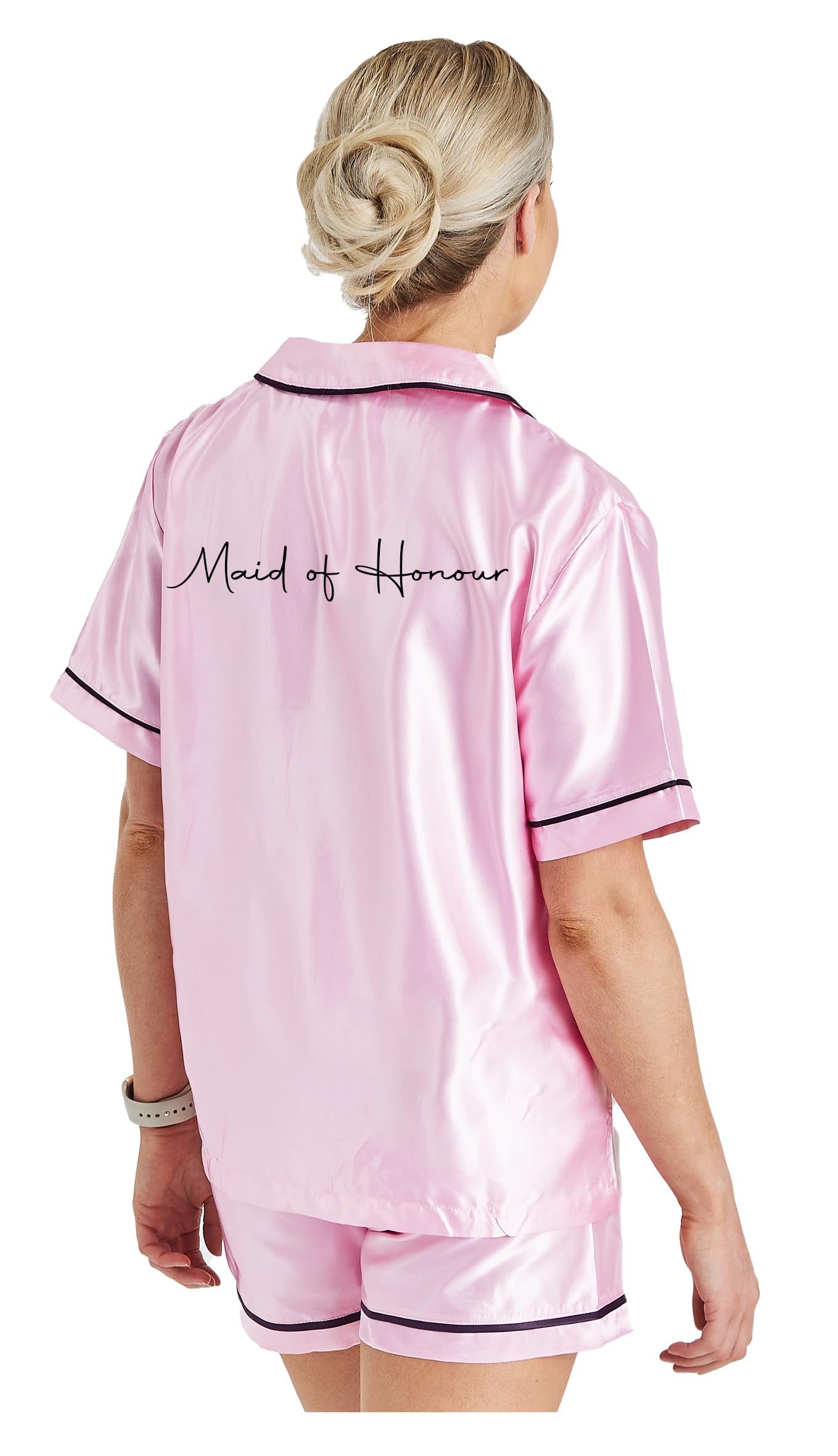 Jjlc Women's - Maid Of Honour Girls Hen Party Wedding Bride Bridesmaid Satin Short Pyjamas (, 16-18)
