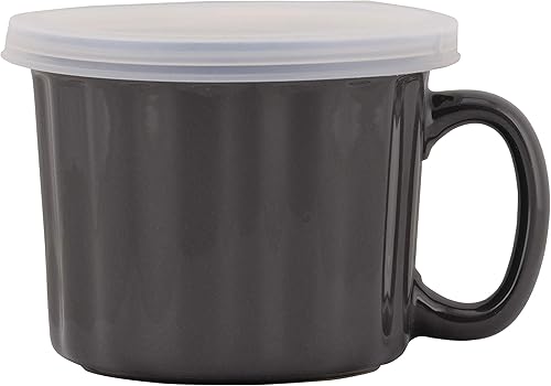 Vista 4 de 10 Strawberry Street Juego de 4 tazas de sopa de 16oz con tapa, color rojo