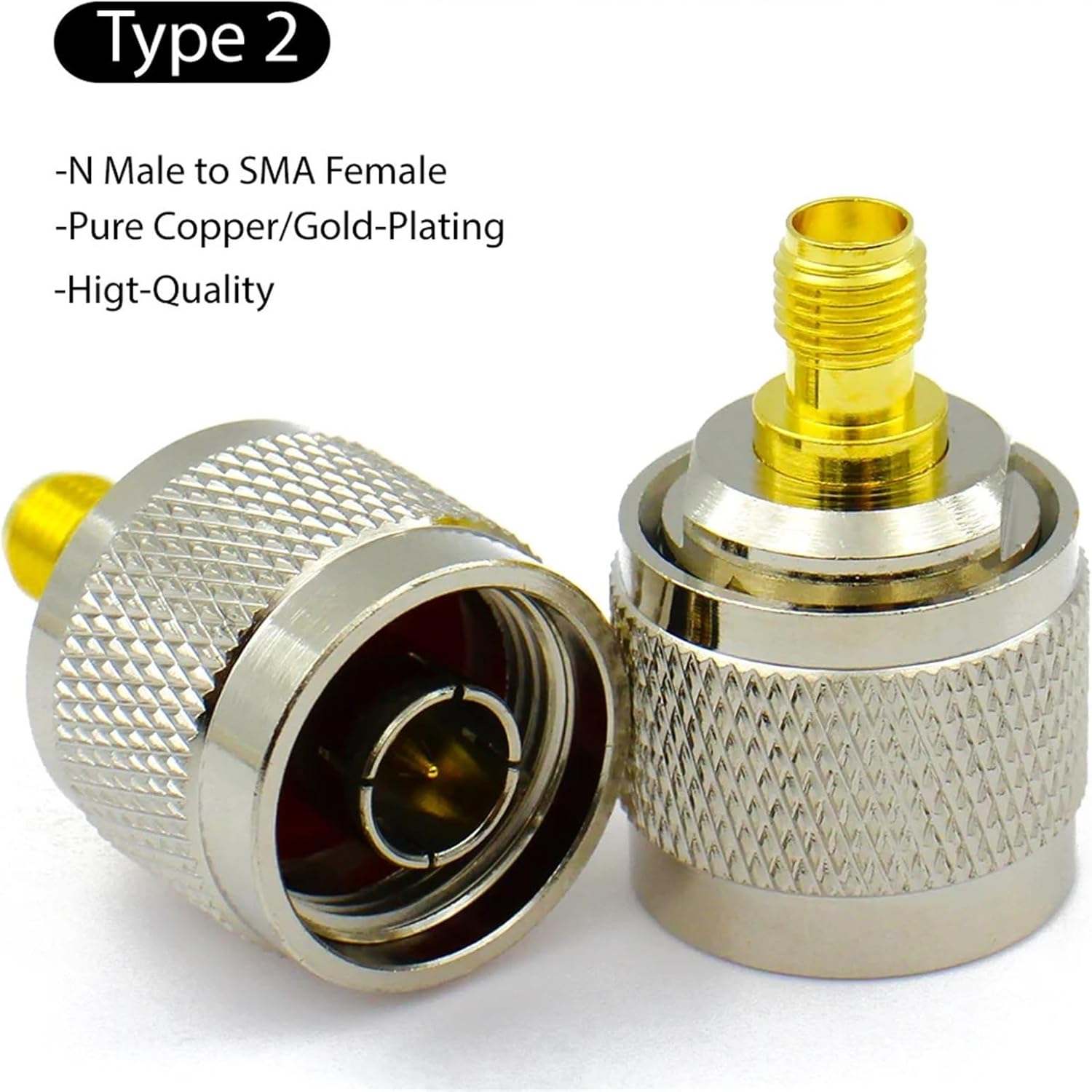 L16 N Male Female to SMA Straight Connector Converter Brass(Type 2,5PCS)