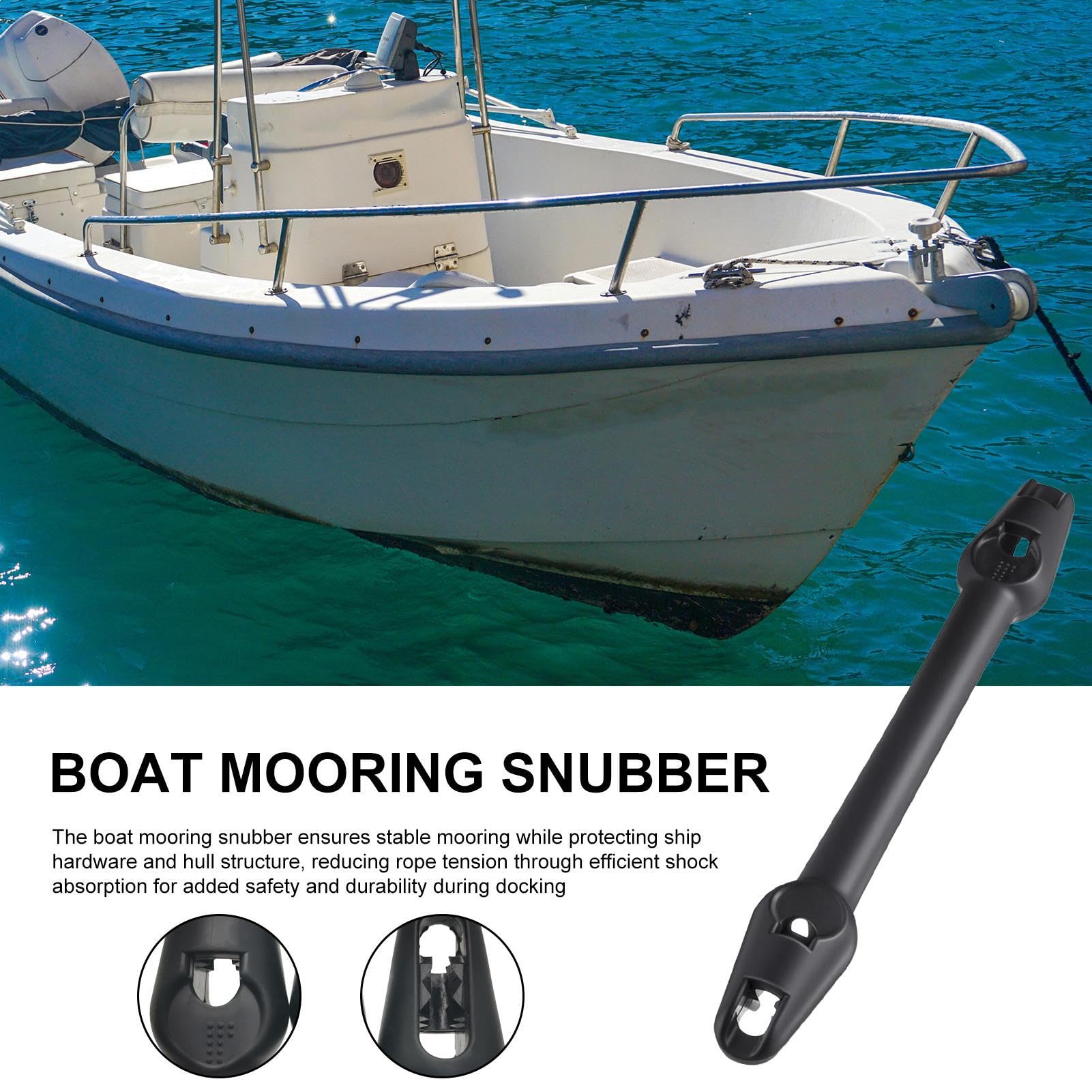 Amortiguador de barco – Amortiguador de amarre para barcos que ahorra espacio | Durabble Boat Moorinng Snubber | Líneas de amarre | Moorinng que absorbe los golpes para amarrar para casa flotante