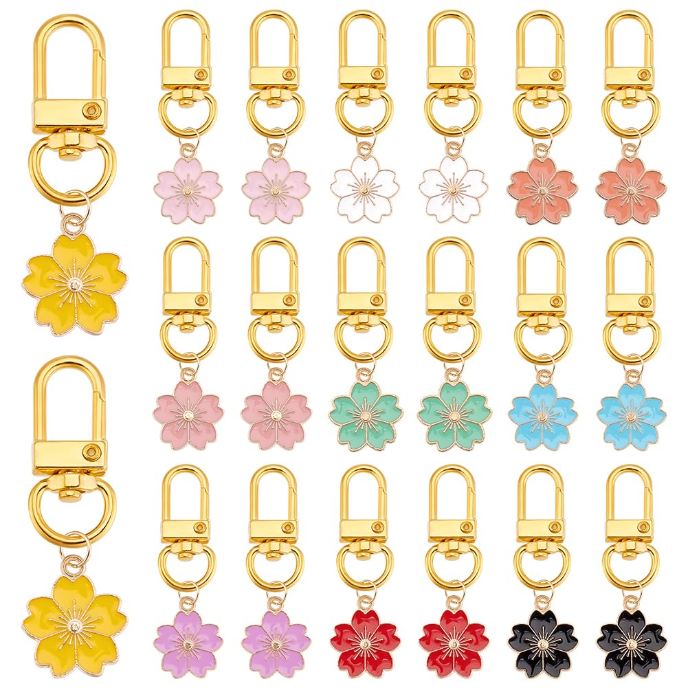 5 stuks kersenbloesem hanger, schattige bloemenhanger, sleutelhanger voor dames, verpakking en decoratie, eenvoudige en veelzijdige hanger, wit, één maat, modern, Wit., Eén maat, Modern