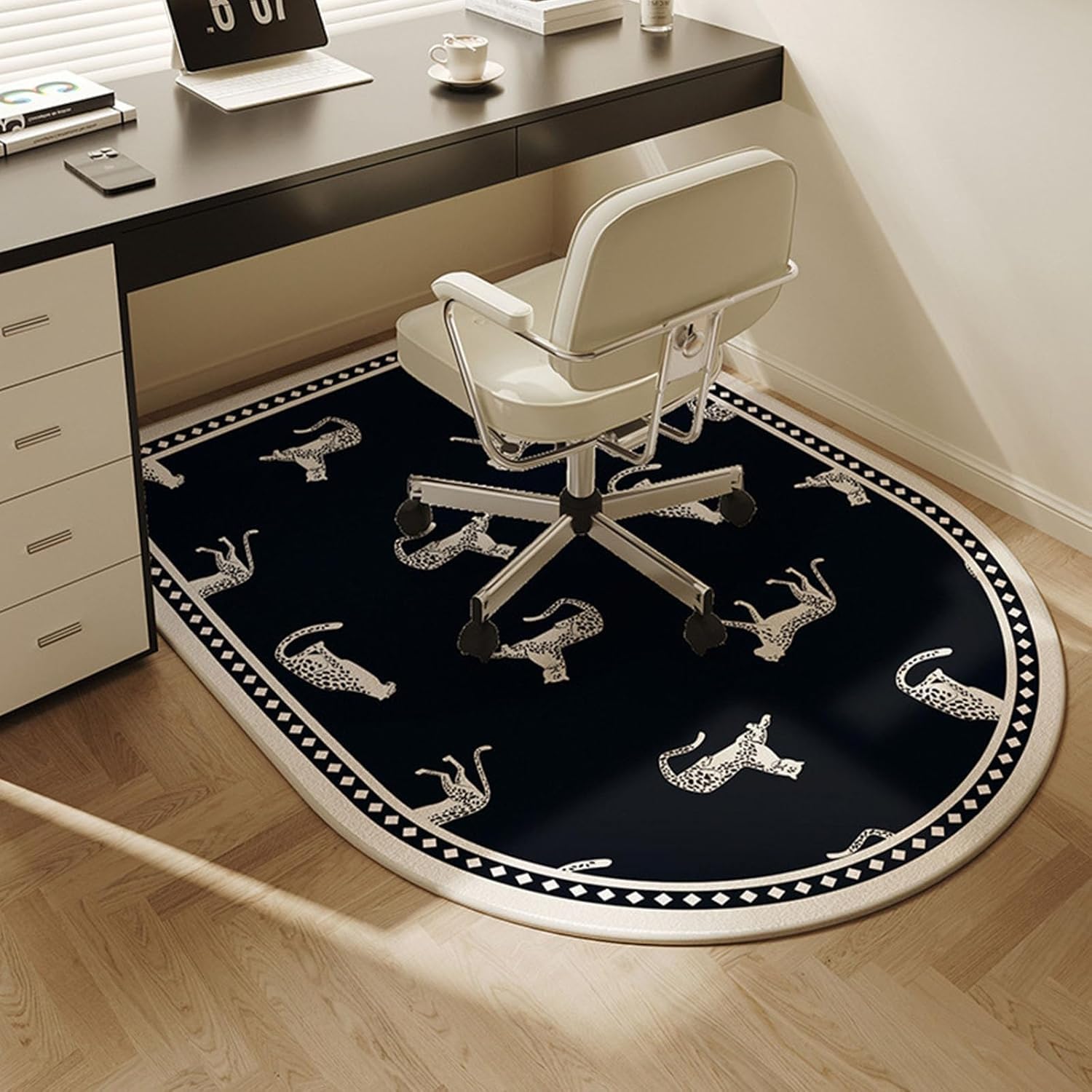 Cojín para silla de oficina JvFbjLF reversible de leopardo grande