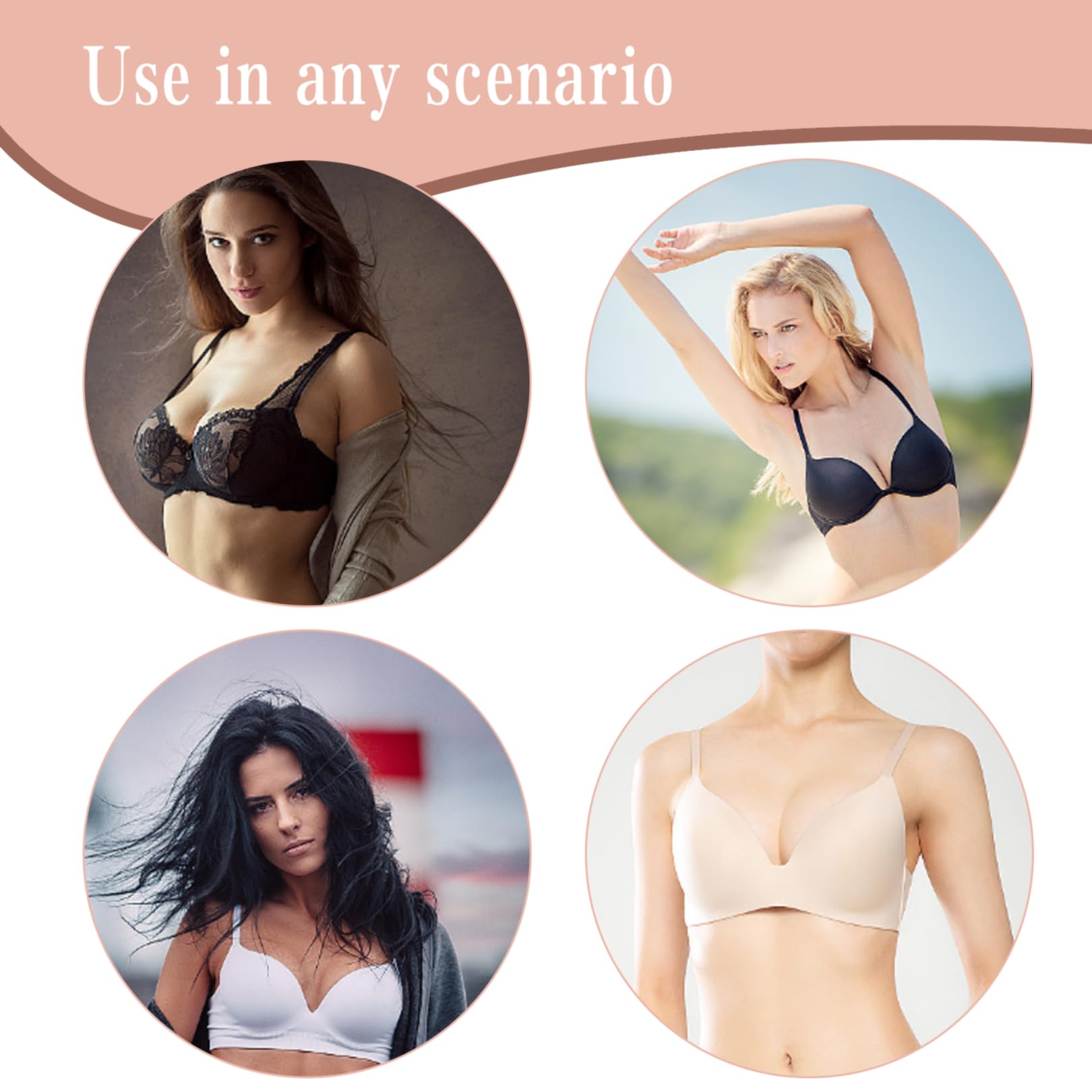 2 Pezzi Reggiseno Invisibile Push Up, Coppe Adesive Seno Imbottitura, Reggiseno Cuscinetti Adesivo Delicato sulla Pelle per Donna Matrimonio Bikini