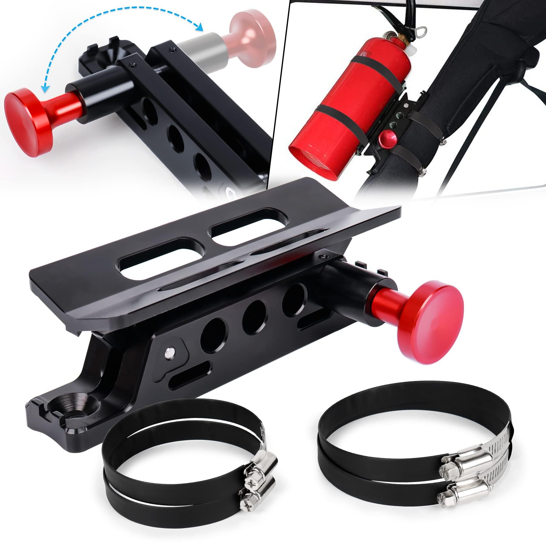 Fire Extinguisher Mount, Roll Bar Quick Release Fire Extinguisher Holder for UTV Truck Car Jeep ATV RZR (Fire extinguisher mount)