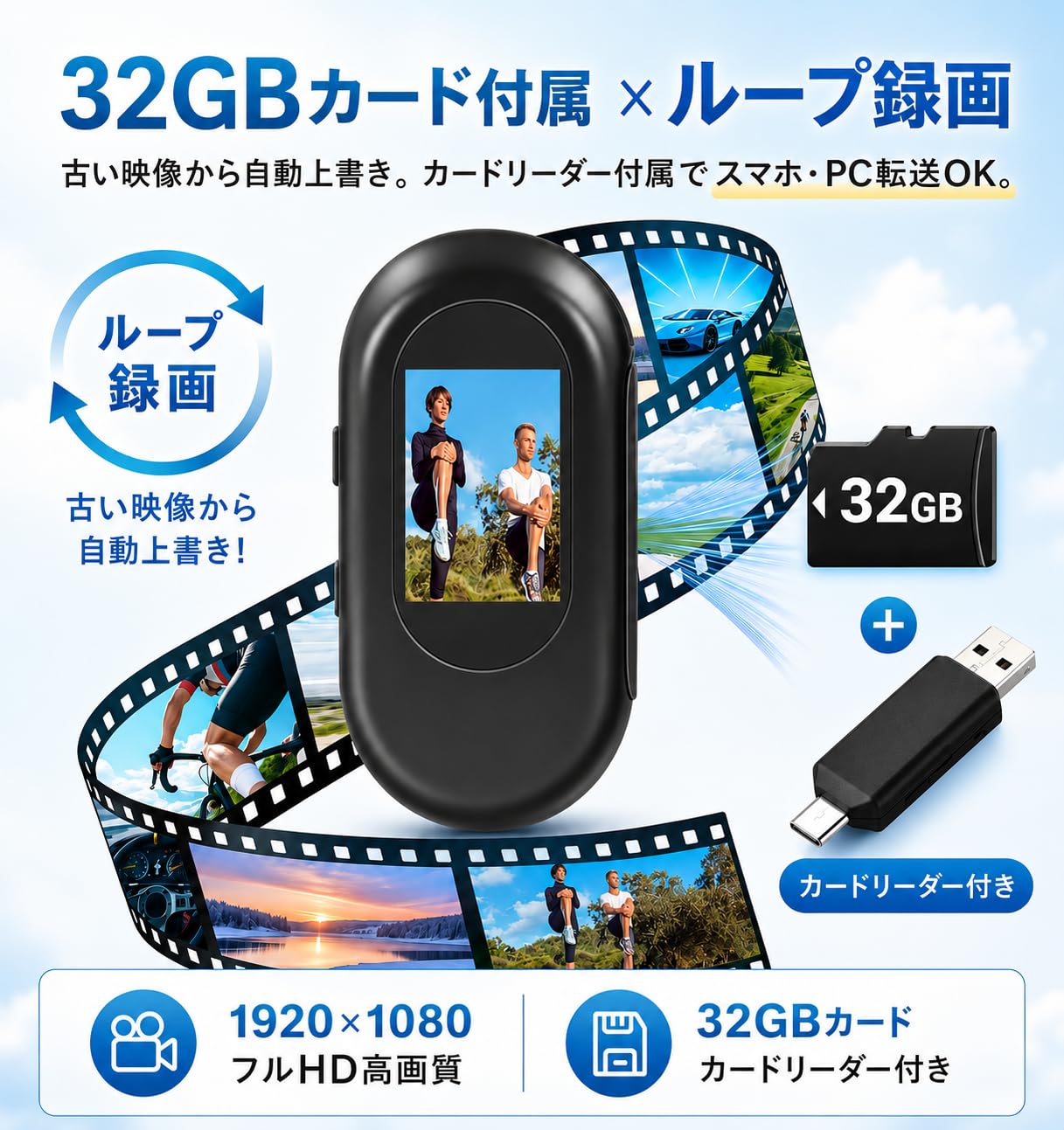 Amazon | ZAIDER アクションカメラ 小型 ウェアラブルカメラ 小型