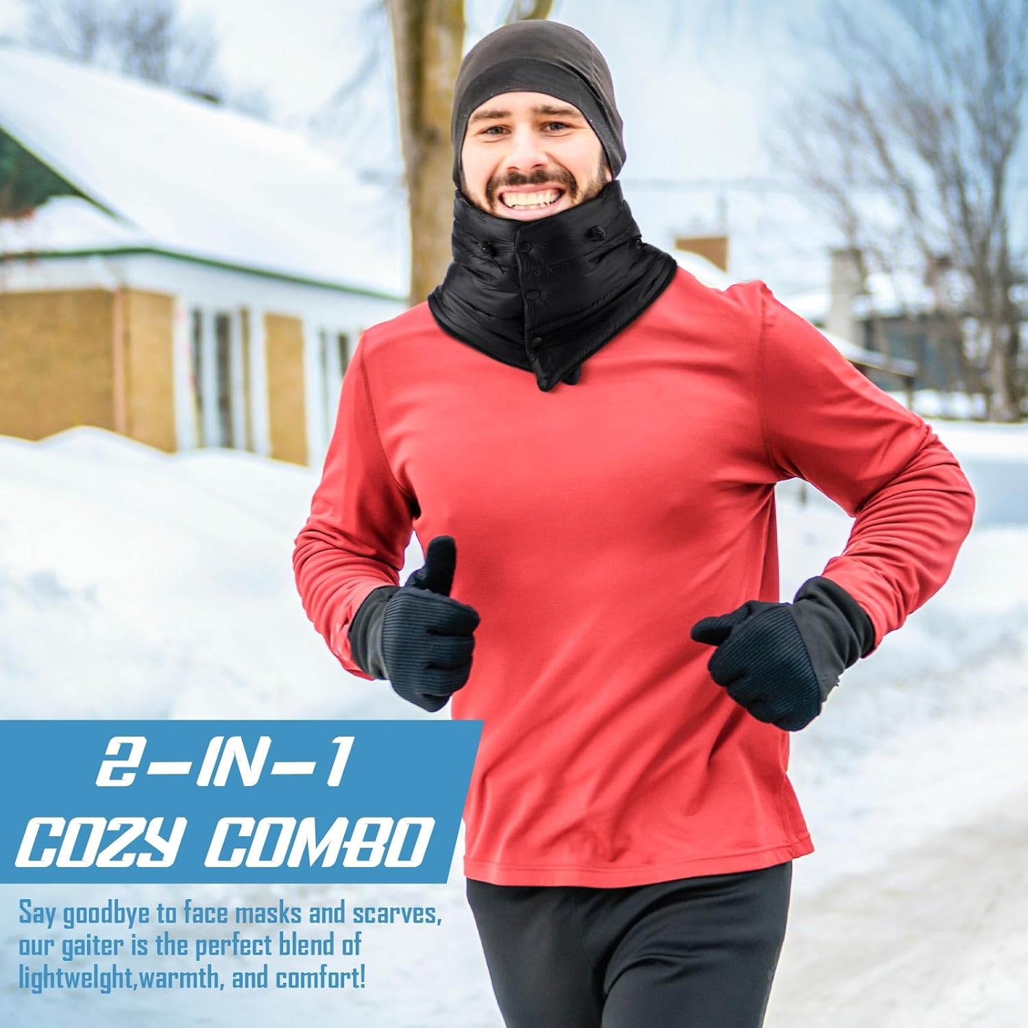 Shihanee 4 Pcs Winter Neck Warmer for Men Fleece Lined Neck Gaiters Soft Winter Scarf for Cold Weather Outdoor Sports Ski - Image 6