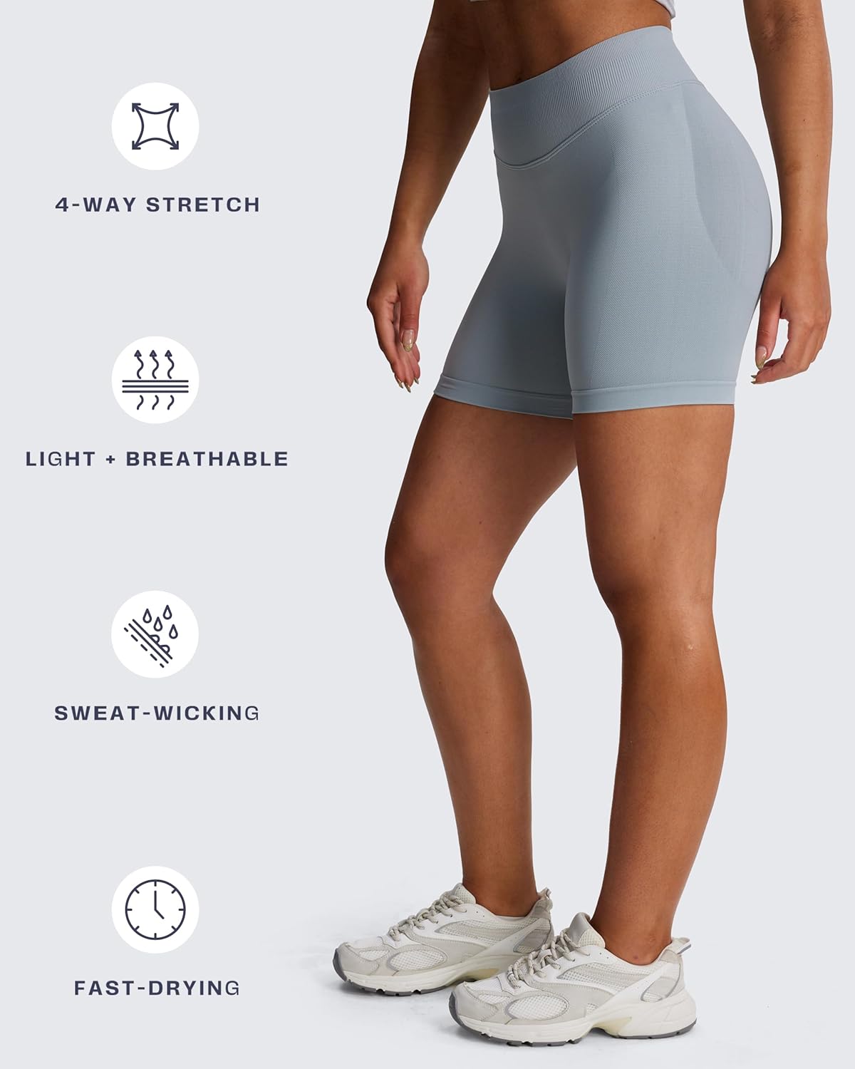 Aoxjox Seamless Biker Shorts for Women Impact Hidden Scrunch Low Waisted Athletic Yoga Short 3.5"/4.5"/5"/6" - Image 5