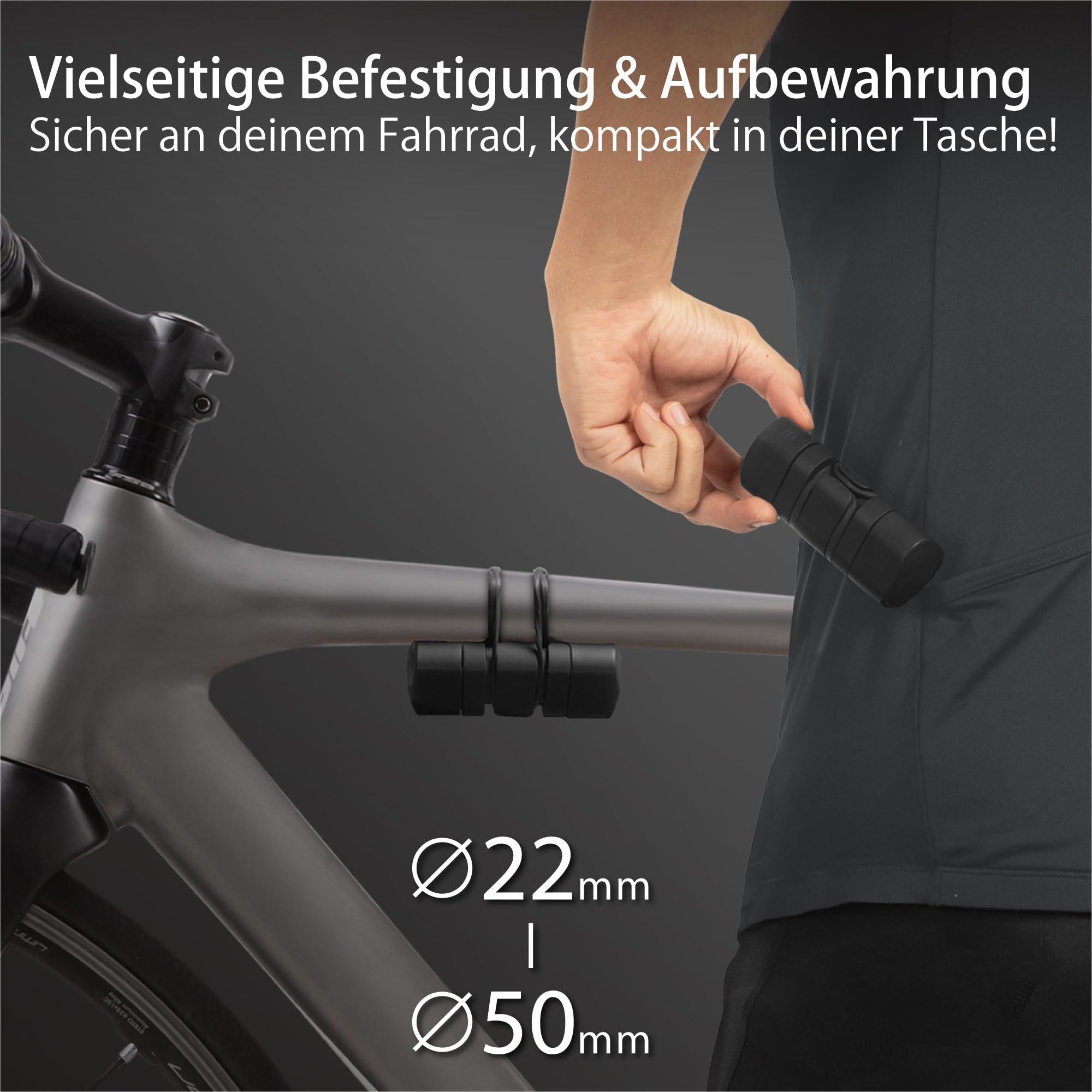 BONE 12–in–1 Fahrrad Reparatur Werkzeug Set, iF Design Award, für Rennrad & Fahrrad Wartung, mit Reifenpumpe, Schraubenschlüssel-Set, Fahrradzubehör, Notfalltasche – Ultraleicht Sport & Freizeit