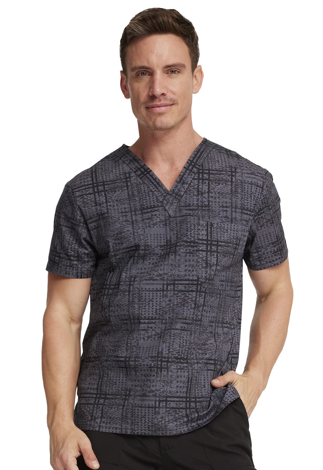 Dickies EDS Signature Scrubs for Women and Scrubs for Men, Unisex One Pocket V-Neck Top in Soft Brushed Poplin 83706