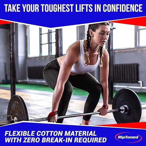 Miniatura 5 de Rip Toned Performance Wrist Straps for Weightlifting 23" Padded Lifting Straps for Men & Women Cotton Gym Straps for Deadlifts, Strength Training,