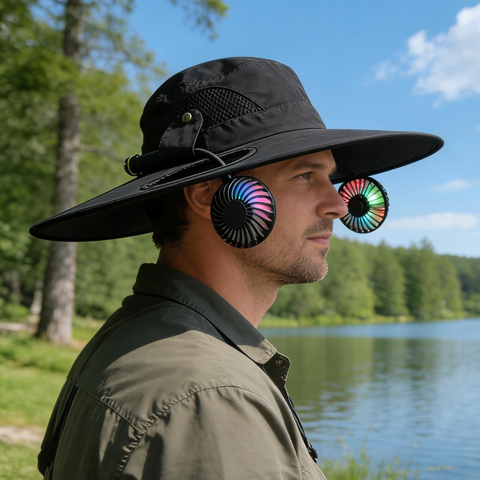 Cappello da Sole con Ventilatore Impermeabile Portatile Rinfrescante | Cappello Parasole con Protezione UV per Spiaggia Pesca Viaggio Escursionismo Giardinaggio Golf