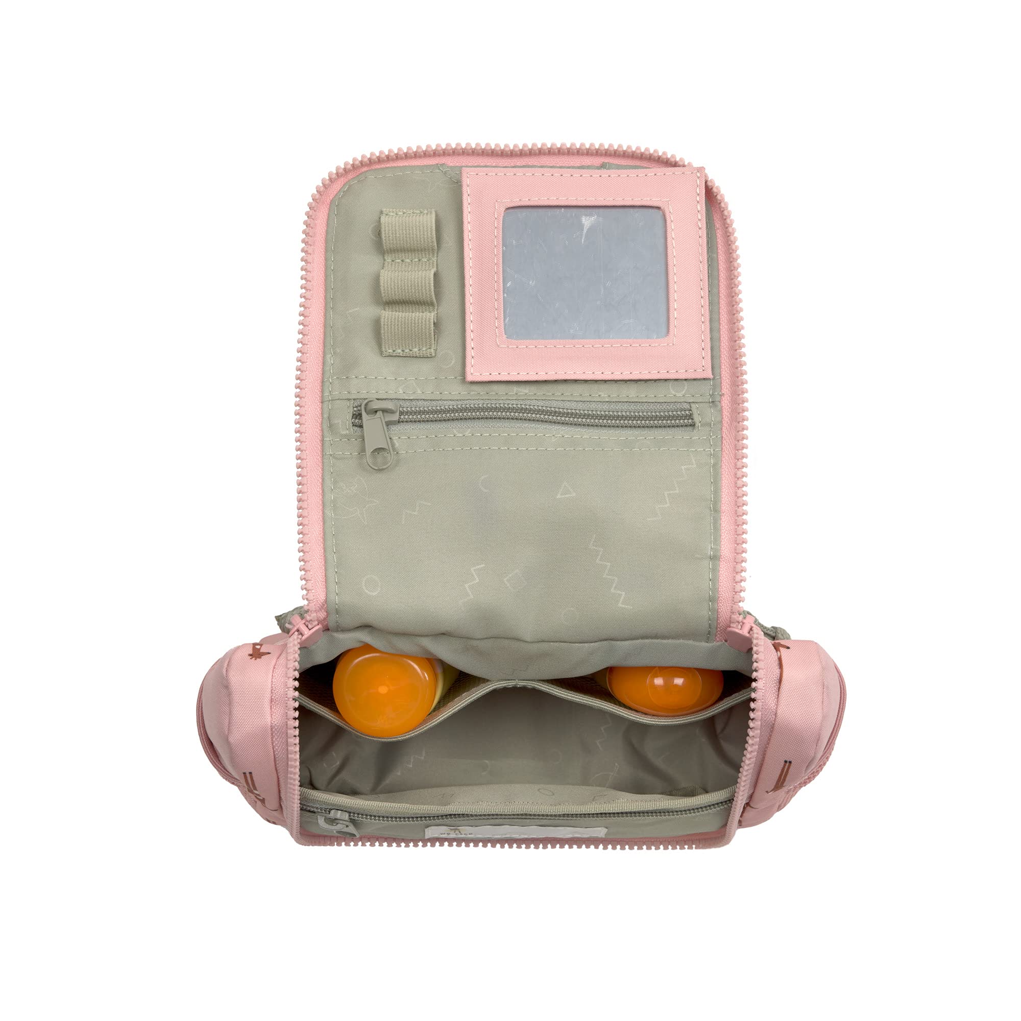 LÄSSIG Borsa per il lavaggio dei bambini Borsa per il lavaggio da appendere, 20 cm/Mini Washbag Safari Giraffe
