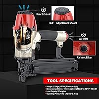 Vista 4 de Engrapadora neumática, calibre 16, 7/16 pulgadas, corona media, pistola de grapas de aire para vallas, revestimiento de vinilo, muebles, palés