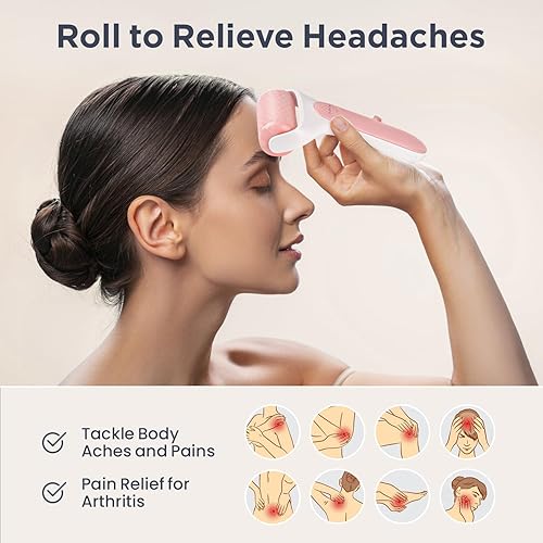 Miniatura 6 de Eli with Love Rodillo de hielo facial para cara de alta calidad con estuche de transporte y 2 rodillos para una larga duración, rodillo de ojos para