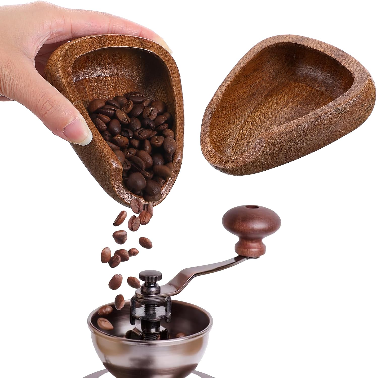 Walnut Wood Espresso Accessories Measuring Tool, Coffee Bean Dosing Cup