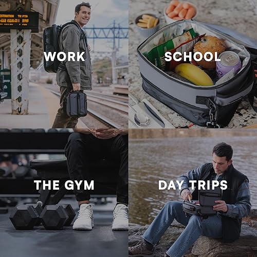 Miniatura 10 de Titan - Paquete de almuerzo expandible con aislamiento de alto rendimiento, color gris piel de tiburón