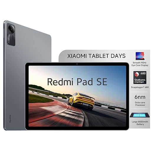 Redmi Pad SE| All Day Battery | Qualcomm Snapdragon 680| 90Hz Refresh Rate| 4GB, 128GB Tablet| Expandable Upto 1TB | FHD+ Display (11-inch/27.81cm)| Dolby Atmos| Quad Speakers| Wi-Fi| Gray