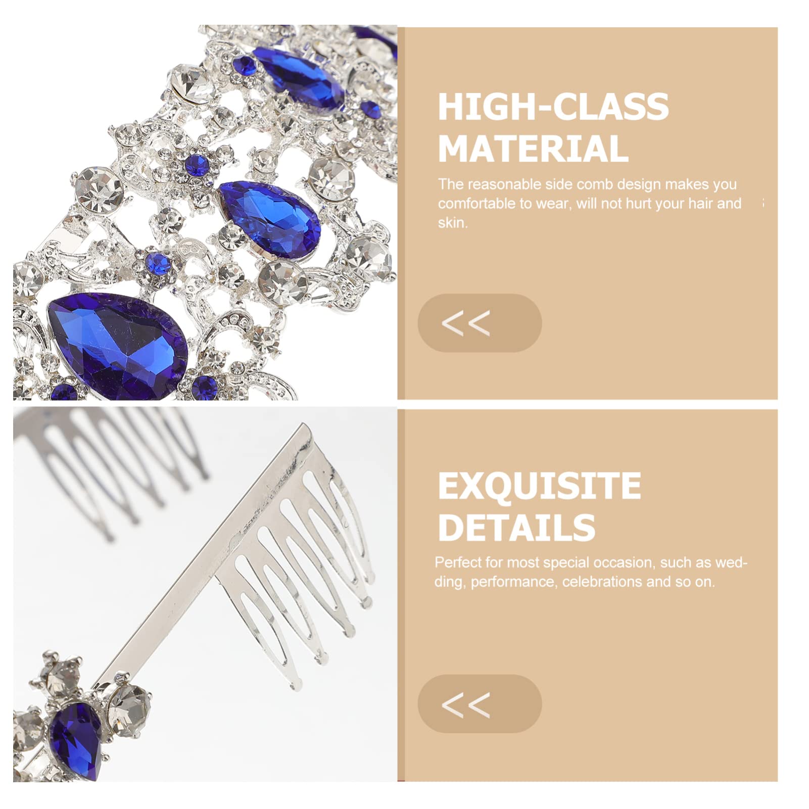 Abaodam 2 Piezas Nupcial De La Vendimia Tiara De Princesa Tiara De Cumpleaños Para Niñas Tiaras Para Niñas Tiaras De Boda Peluca Cristal Dama De Honor Víspera De Todos Los Santos