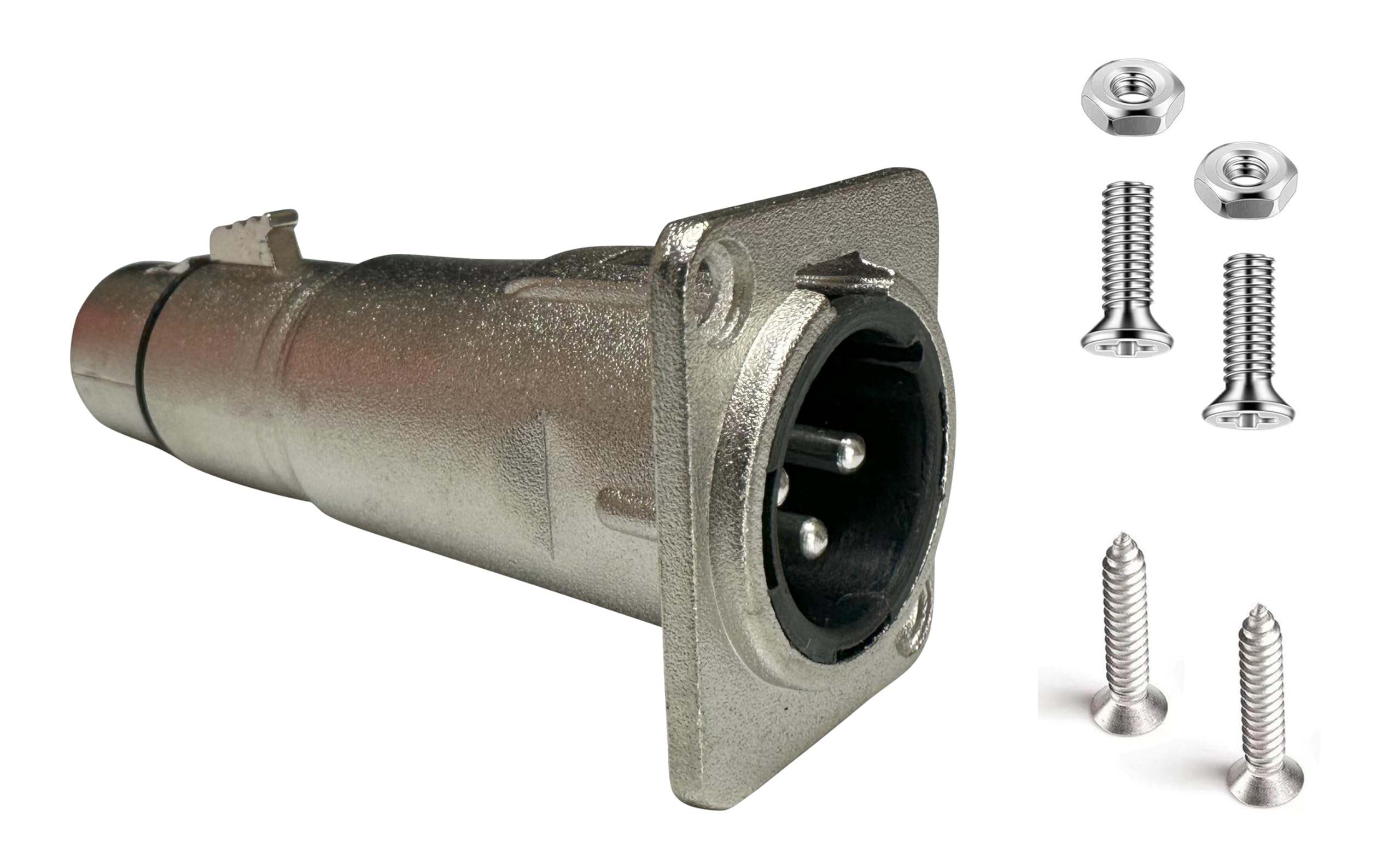 DIYTECHXLR Adapter, XLR Jack 3Pin XLR Panel Mount Adapter, XLR Plug for XLR Patch Panel, XLR Rack Panel or XLR Panel Mount Configurations with Mounting Hardware Included (XLR Male to XLR Female)