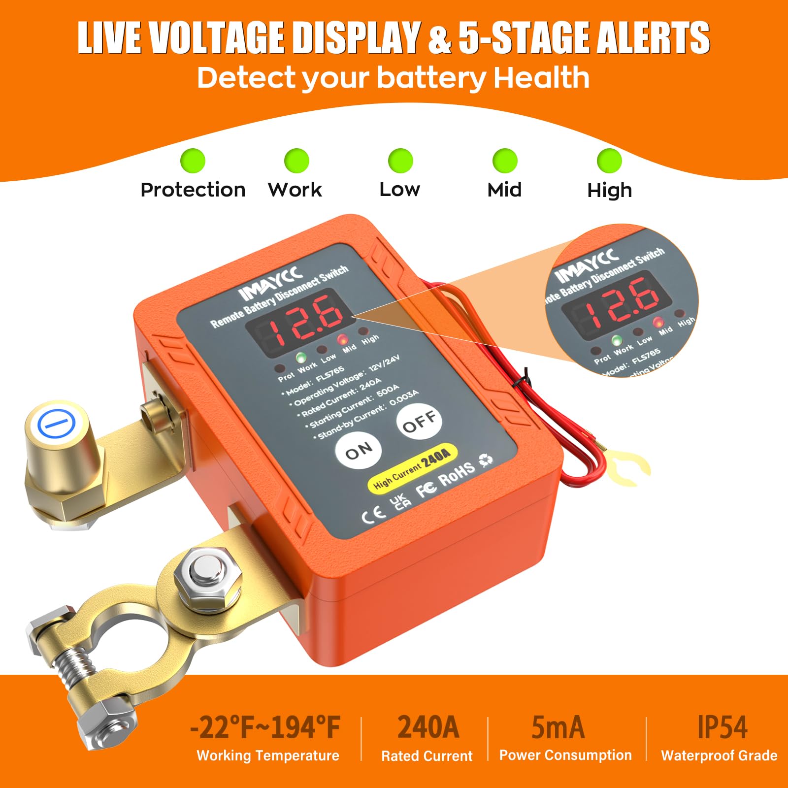 Interruttore di separazione professionale intelligente senza fili, 12 V, versione di aggiornamento per batteria auto, interruttore di separazione 120 A, Kill Switch antifurto, interruttore per auto