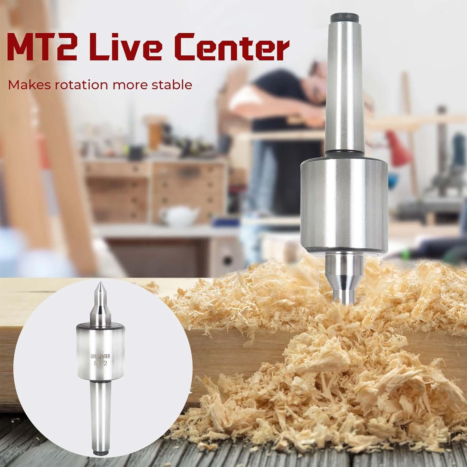 findmall MT2 Live Center MT 2 Accuracy 0.000197 Inch Load Capacity 220 LB for Wood Metal Lathe