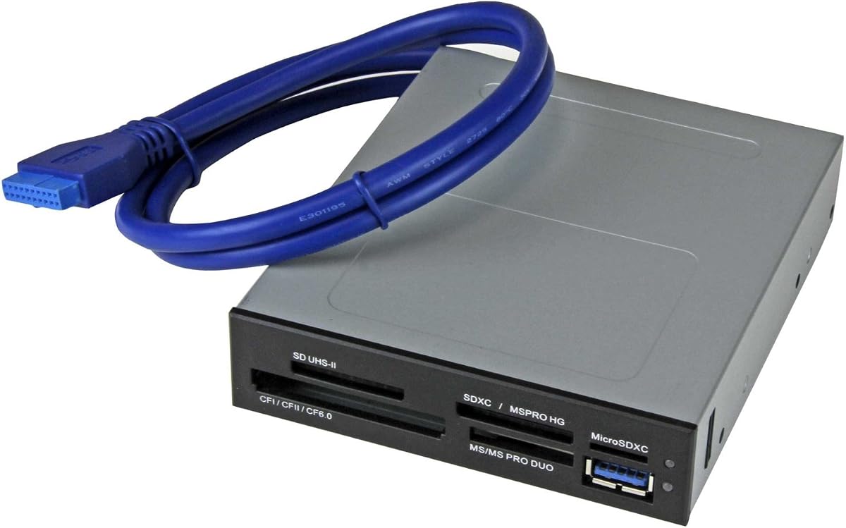 StarTech Internal Card Reader USB 3.0 UHS-II 3.5in Bay, TAA (35FCREADBU3) | SD/microSD/SDHC/SDXC, CompactFlash, Memory Stick, Multi-card, 20-pin header, Windows/macOS
