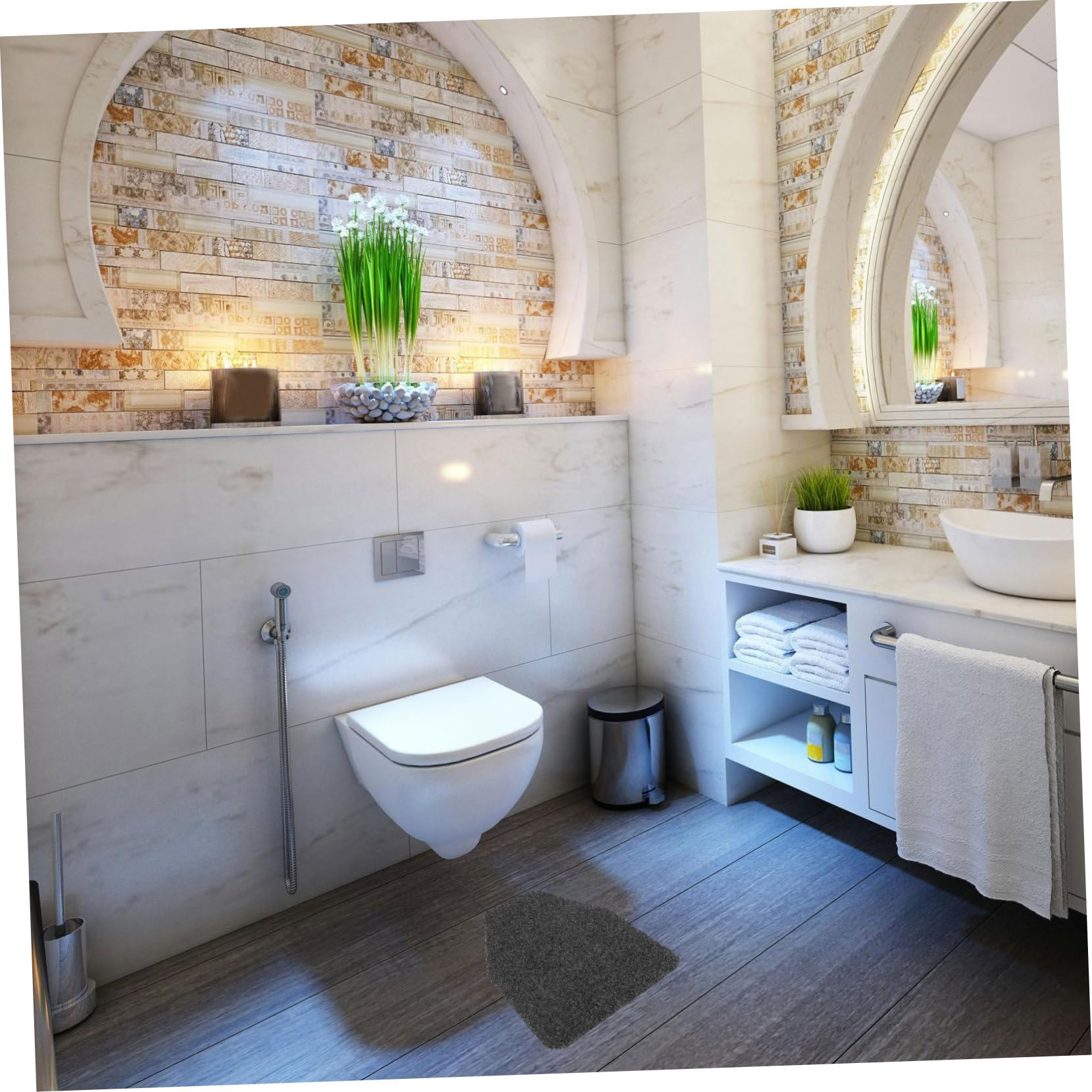 ARTIBETTER Urinal Pad for Men Toilet Urine Mat Absorbent Floor Mat Men's Bathroom Non-slip Easy to Cle