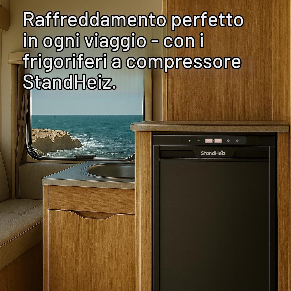 Frigo Portatile 90L a Compressore 12V 24V, Frigorifero Elettrico per Auto Camper Campeggio, Mini Frigo Silenzioso con Bluetooth, Frigo da Viaggio, Raffreddamento fino a -20°C