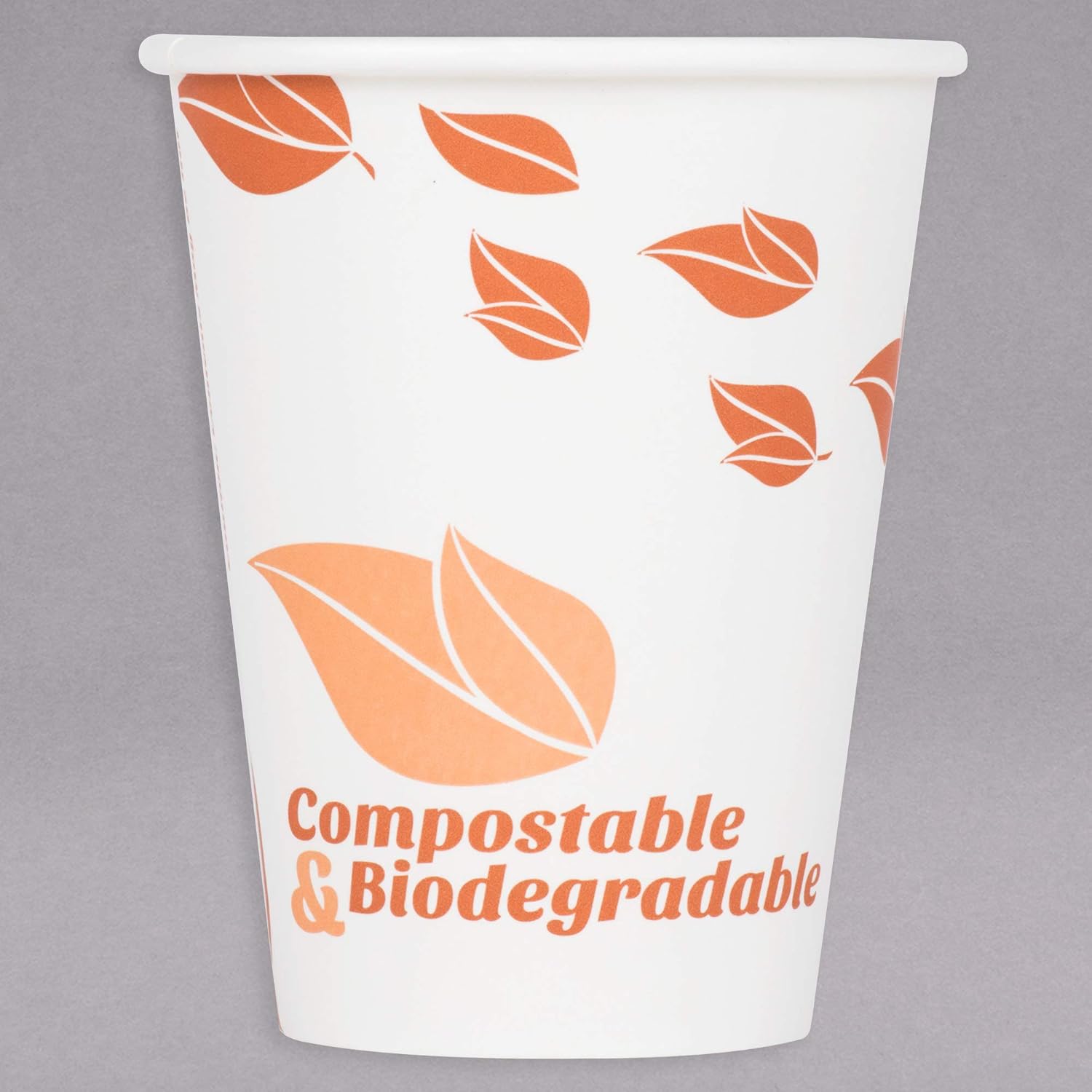 TableTop King 12 oz. Leaf Print Compostable and Biodegradable Paper Hot Cup - 1000/Case
