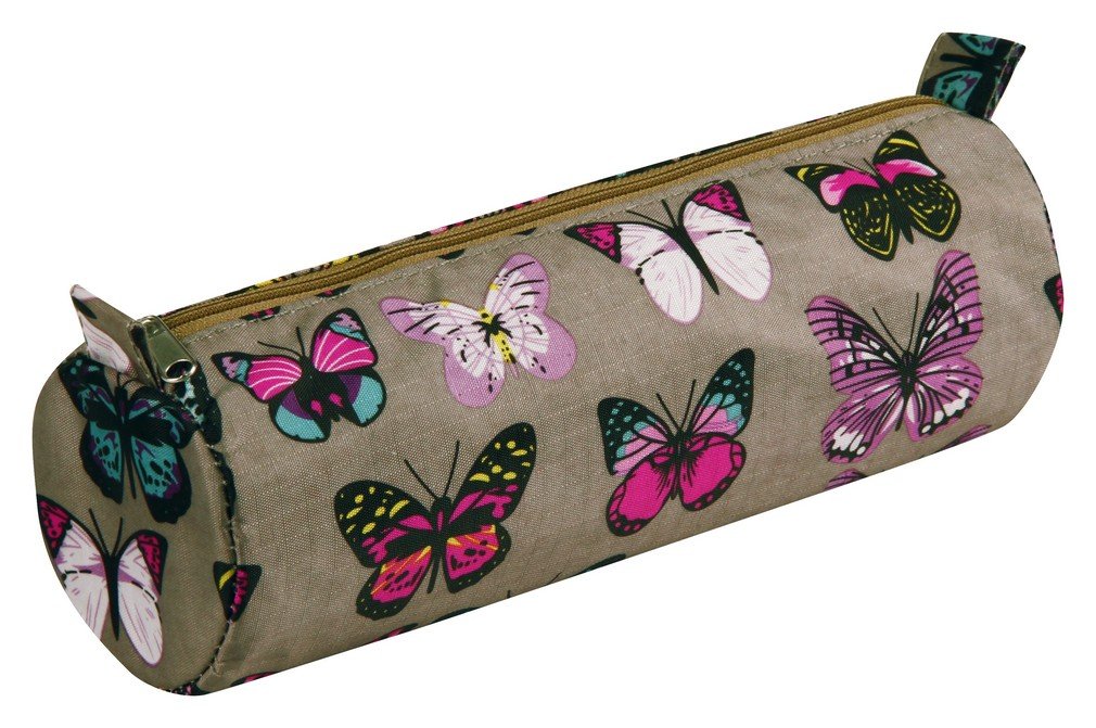 Back2Fun - Trousse En Peluche Douce Avec Fermeture éclair Et Poignée En Silicone, Idéale Pour Le Matériel Scolaire, Le Maquillage Ou Les Accessoires, Marron, 212 X 85 X 42 Mm, Imprimé Vache