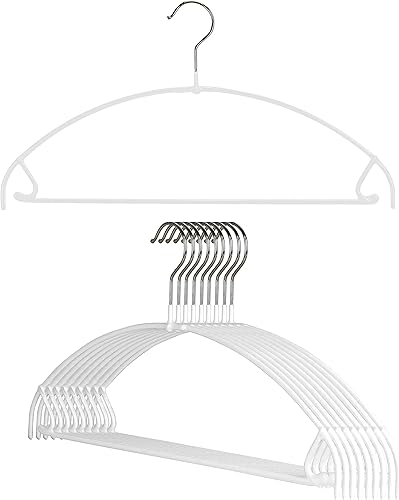 MAWA por Reston Lloyd Euro Series Ultra luzThin antideslizante Space-saving Clothes colgadero con Bar y ganchos para pantalones y faldas, Whie,