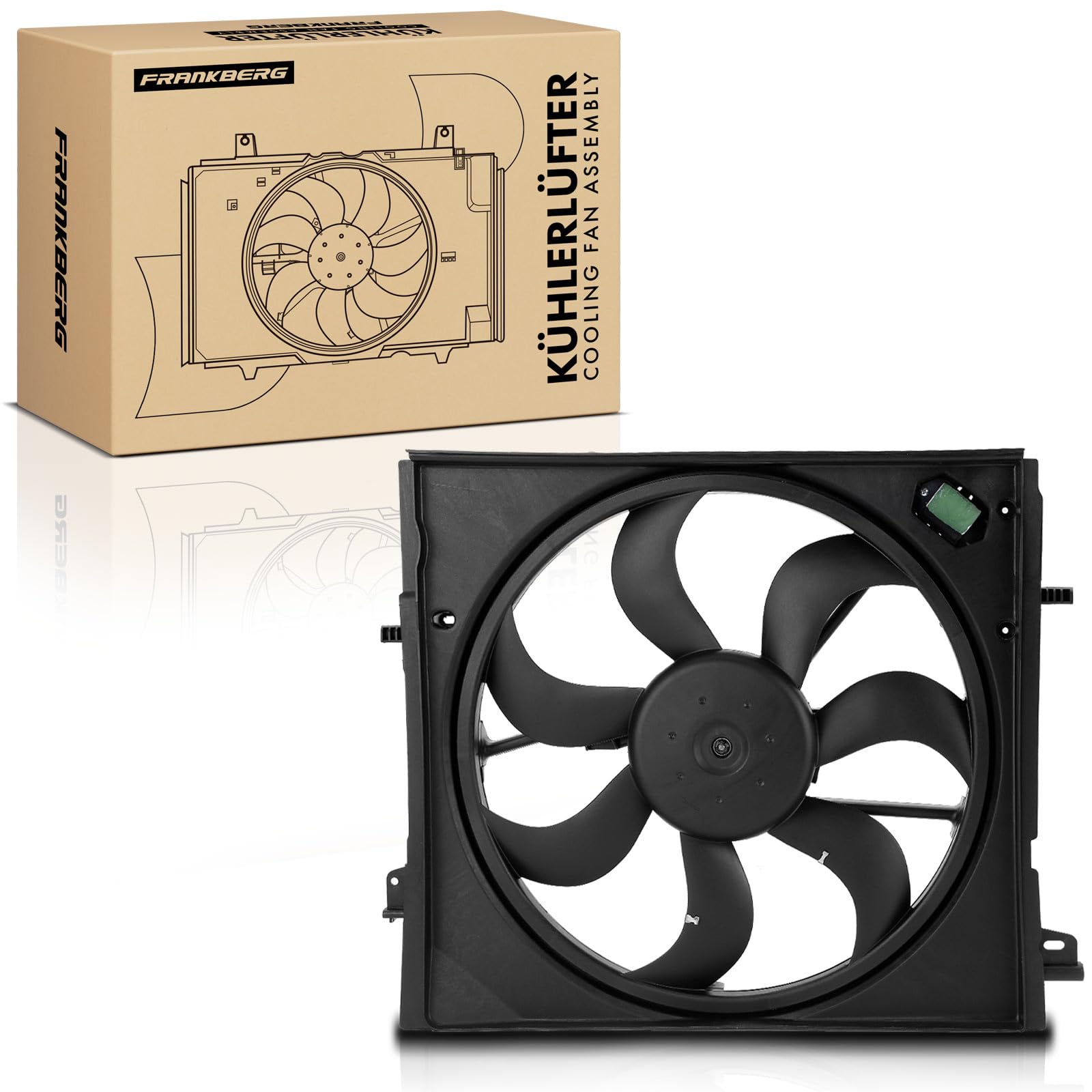 Frankberg Ventilador del radiador Rueda del ventilador Radiador de agua | Compatible con Qashqai II SUV J11 J11 1.2 DiG-T 2.0 ALL MODE 4x4-i 2013-2025 Replace# 85946,21481DF30A