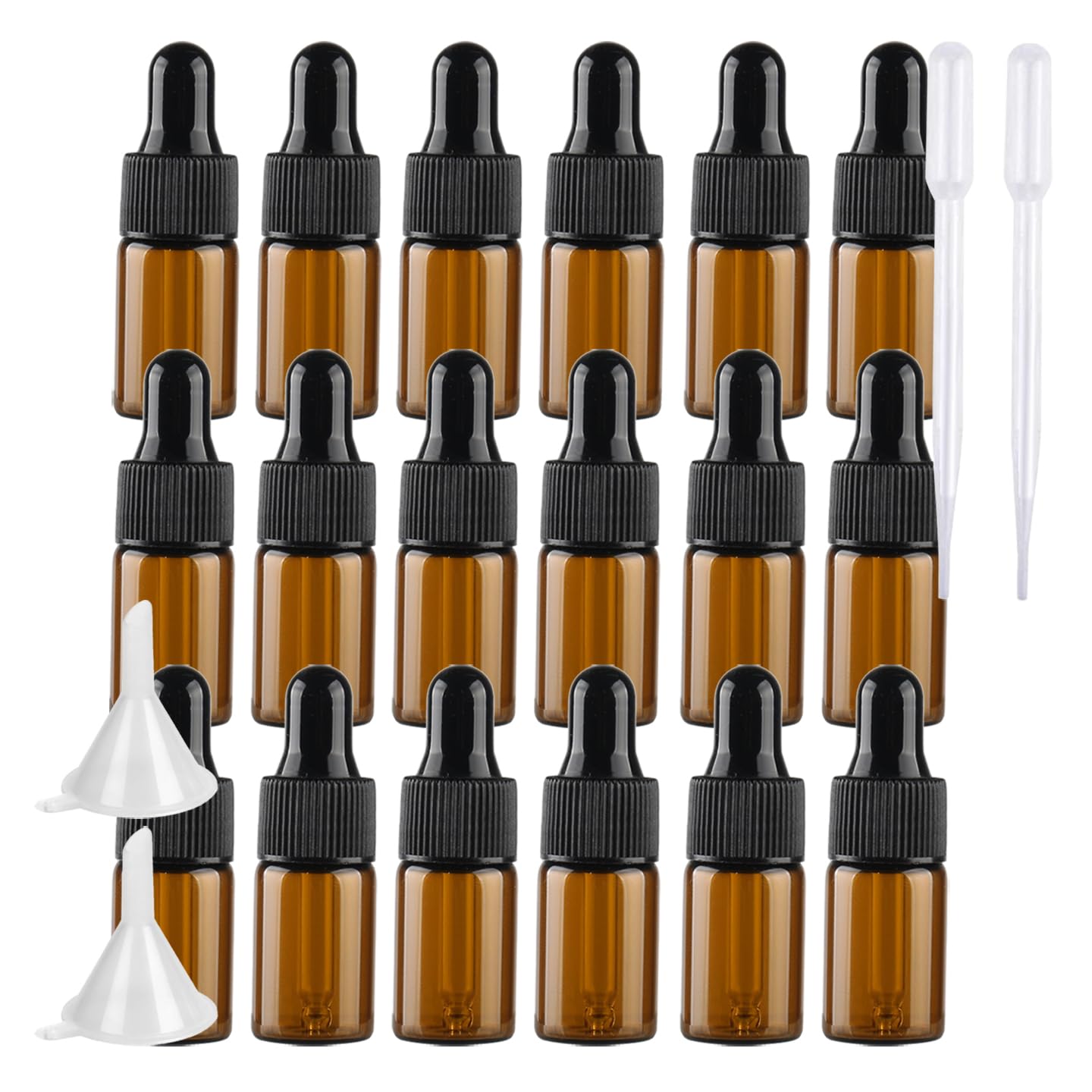 100 Stück Leere 3ml Braun glas Pipettenflasche, Kleine Bernstein Braun Glasflasche, Stichprobe Glaspipette Tropfflasche für Aromatherapie ätherische Öle