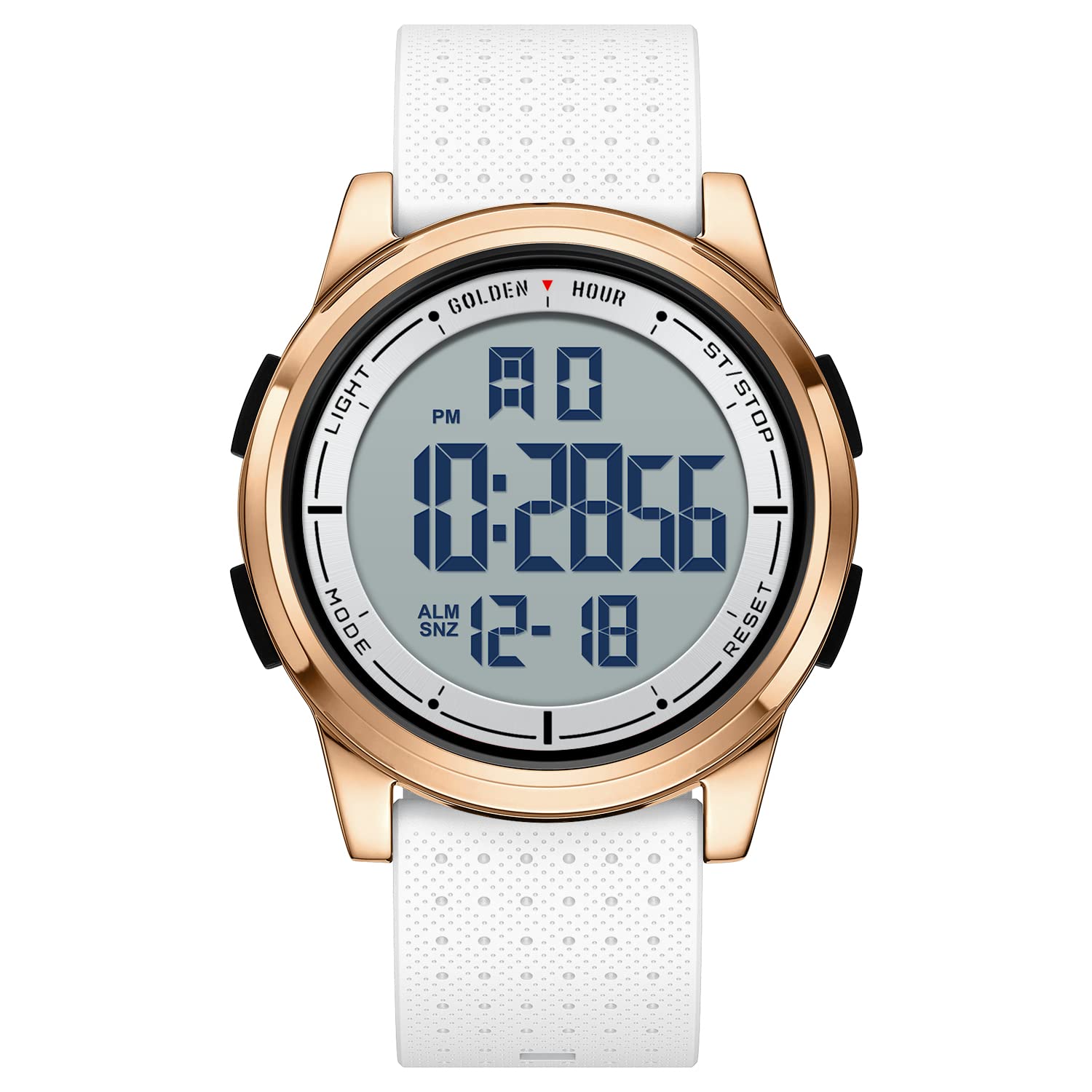 GOLDEN HOUR Ultra-Sottile Minimalista Sport Impermeabile Orologi Digitali Uomo con Display Ampio Angolo Cinturino in Gomma Orologio da Polso per Uomini Donne