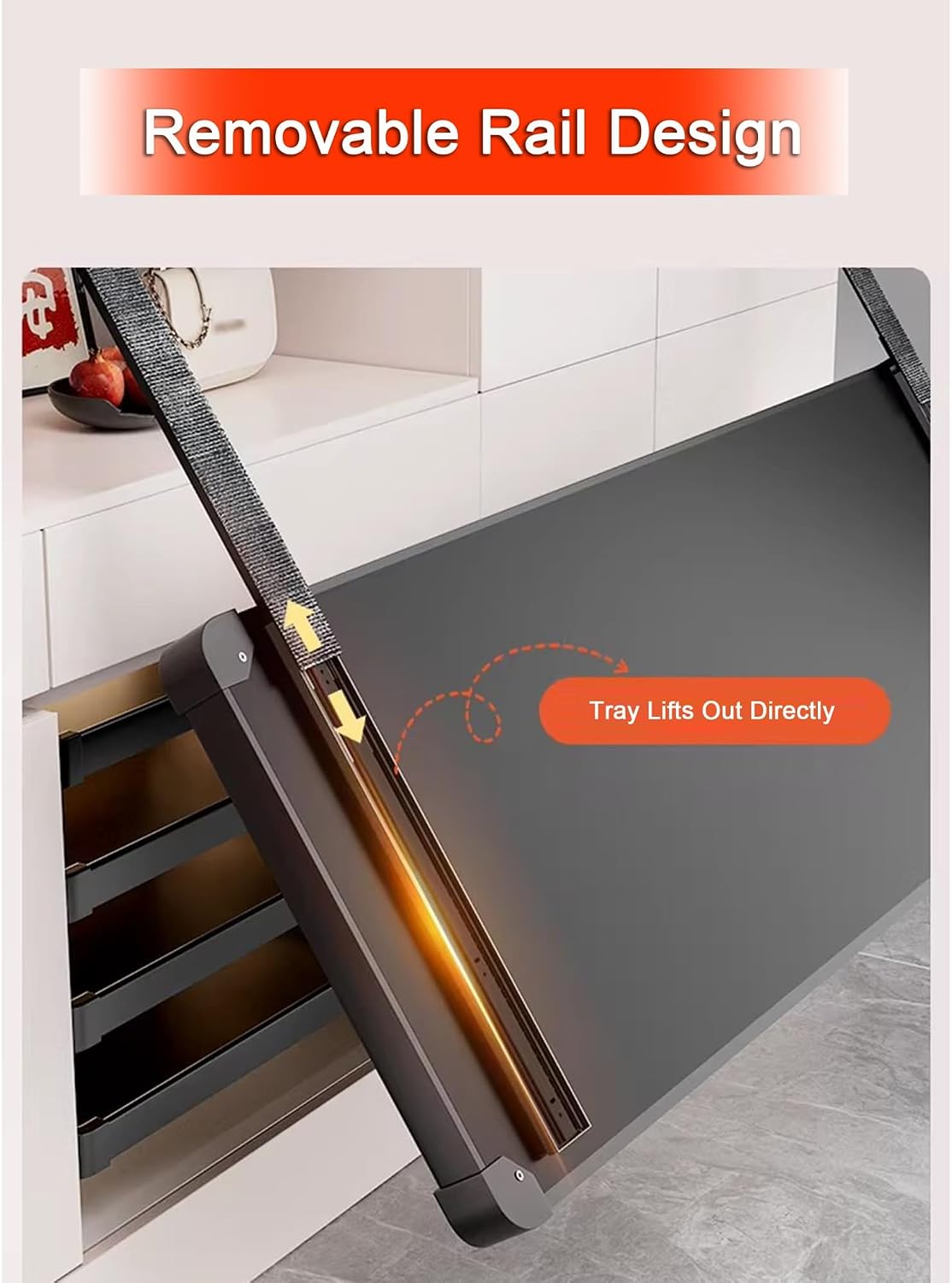 Space-Saving Pull-Out Shoe Display Shelf with Rail - Built-in Slim Shoe Rack for Narrow Hallways (Milk, 81x31 cm) - Ideal for Organized Shoe Storage