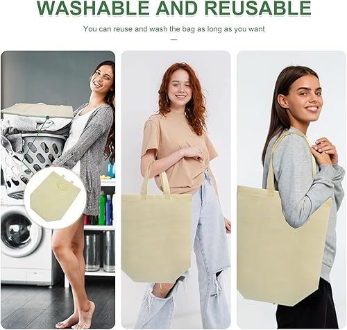 Miniatura 5 de Bolsas reutilizables para comestibles, paquete de 50 bolsas de compras grandes ecológicas para comestibles, bolsas de compras no tejidas de 14 x