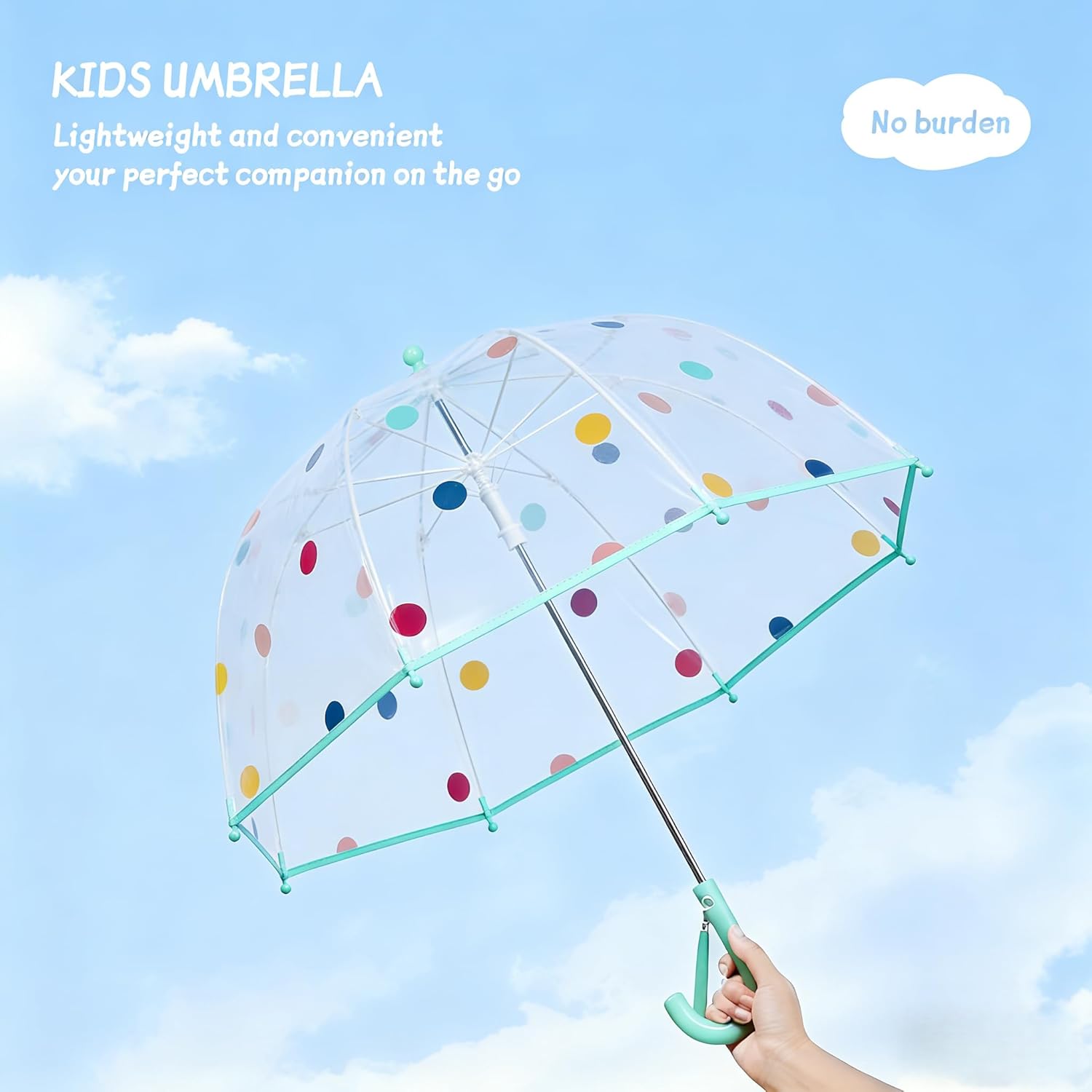 Clear Bubble Umbrella – See Through, Rain & Windproof Umbrella - 8 Ribs for Boys and Girls – Perfect for Prom, Outdoor