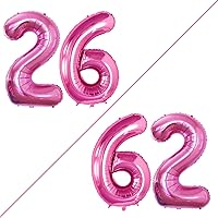Vista 4 de GOER Globos con el número 80 para decoraciones de fiesta de cumpleaños número 80, globos de helio de aluminio jumbo de 42 pulgadas para 80 Oro rosa