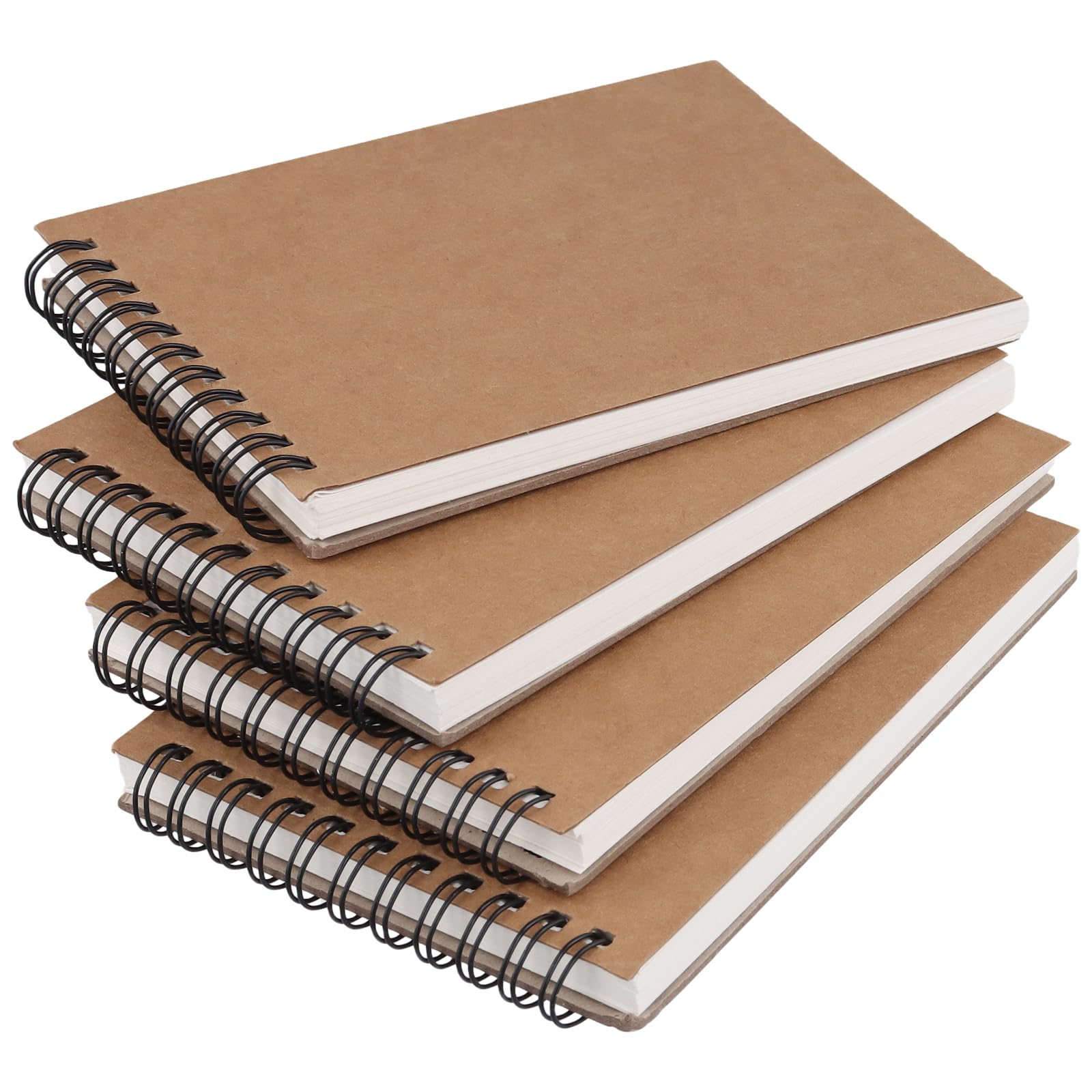 KINJOEK 30 quaderni da disegno A6, 120 pagine, 60 fogli con rilegatura a spirale, copertina in carta kraft A6, blocchi vuoti a spirale per disegnare, schizzi, pittura, scrittura