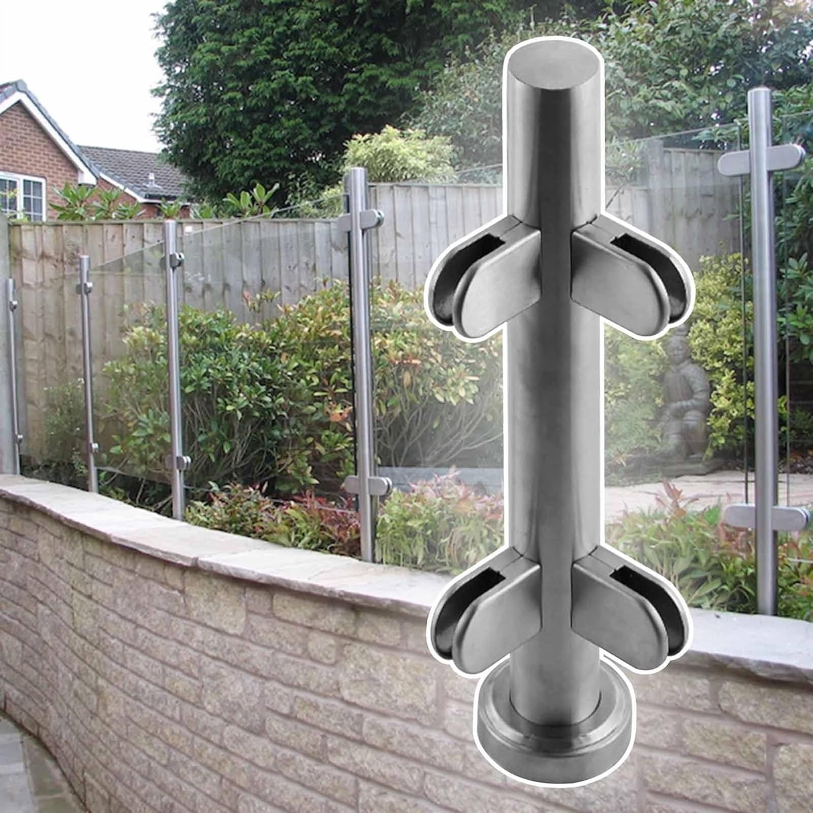 Poteaux de balustrade en acier inoxydable avec pince pour système garde-corps verre