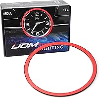 Vista 10 de iJDMTOY Anillo decorativo de aluminio azul para salpicadero interior de reloj analógico compatible con Mercedes W205 Clase C W213 Clase E X205 Clase