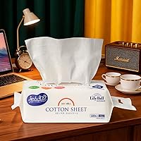 Vista 8 de Lily Bell - Toallitas suaves y secas de algodón desechables (110 unidades) 100% algodón toallitas faciales de algodón para piel sensible, toallas