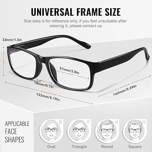 Miniatura 6 de Gaoye Lentes de lectura con bloqueo de luz azul, para lectores para mujeres y hombres, filtro antideslumbrante, lentes ligeros con bisagra de