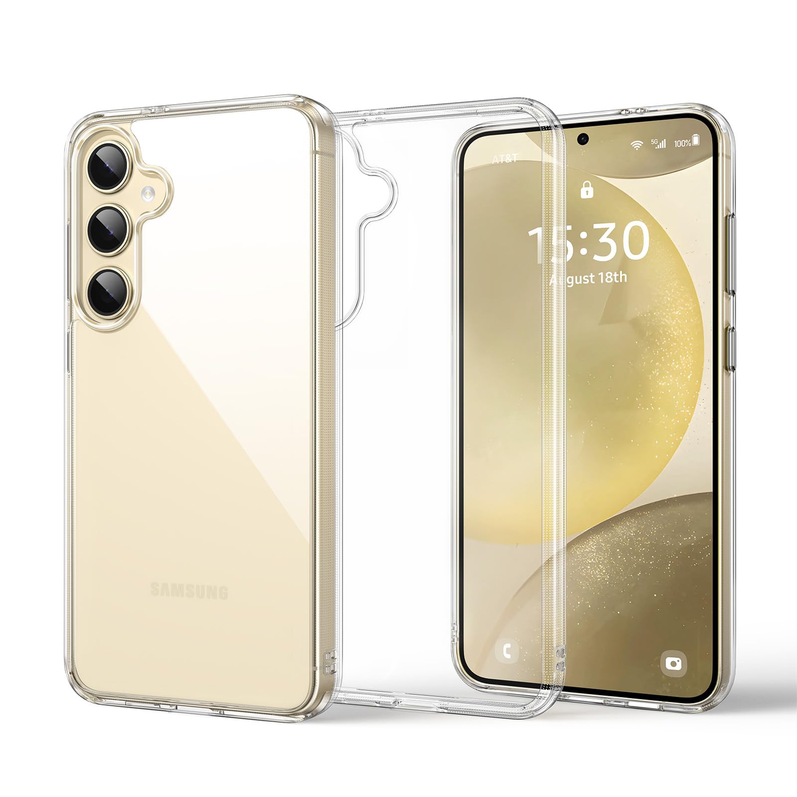 UGREEN Samsung Galaxy S24 Plus Case Clear Cover, [MIL-Grade Protection], [Revolutionary iCrystal Tech], Anti-Scratch, Air-Guard Corners, Protective Slim Thin Transparent S24+ Case 6.7 inch Women Men