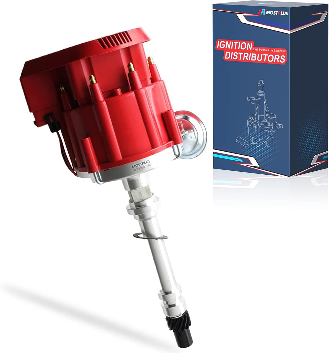 MOSTPLUS Racing HEI Distributor Red Cap Super Coil Compatible with Chevy SBC 305/350/400 Small Block 1035001 HEI