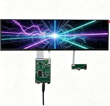14.5 Inch 2.5K Touchscreen Bar Monitor, 2560720 IPS Portable LCD Screen with 10-Point Touch, 60Hz Refresh Rate, 350nit Brightness, USB-C Driver Board YX-2.5K for DIY Game PC No Shell