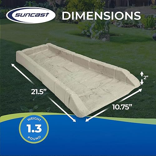 Miniatura 58 de Suncast Compuesto de poliéster fácil de usar, decorativo para exteriores, canaleta de lluvia Downspout, bloque de salpicaduras para desagües debajo